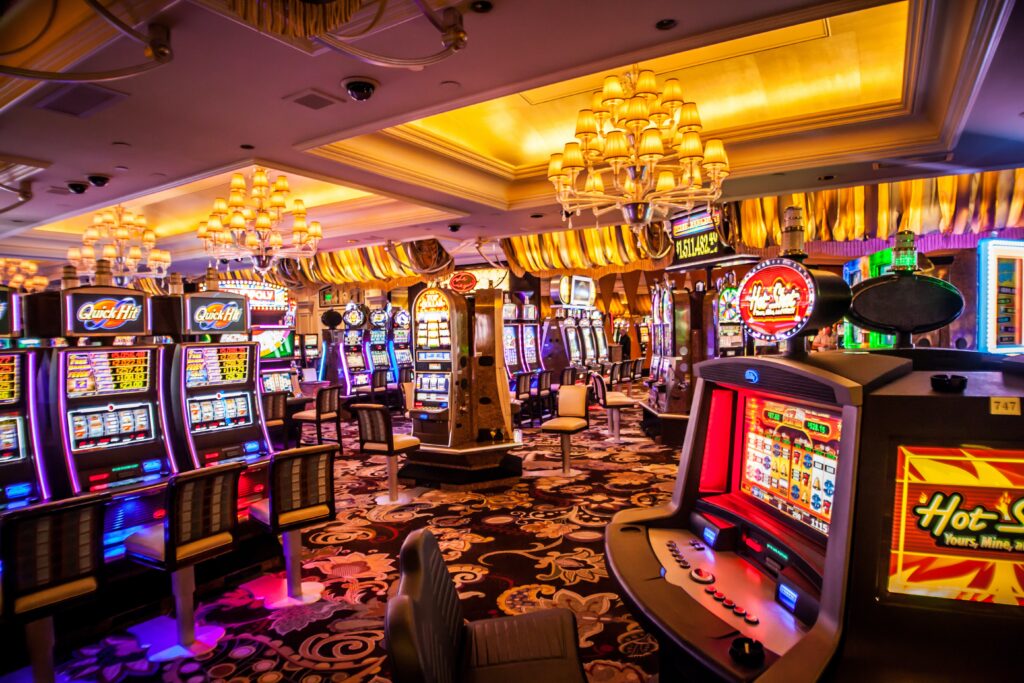 Slot machines in a casino
