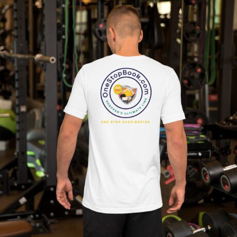 A man standing in a gym wearing a Unisex t-shirt.